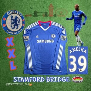Adidas Chelsea FC Nicolas Anelka#39 2010/2011 Long Sleeve Home Jersey Gold EPL